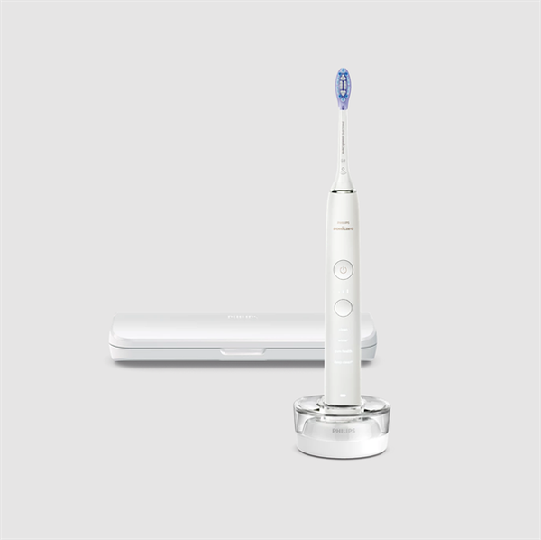Bàn chải điện Philips Sonicare DiamondClean 9000 Smart HX9911/73 màu trắng kèm hộp đựng du lịch