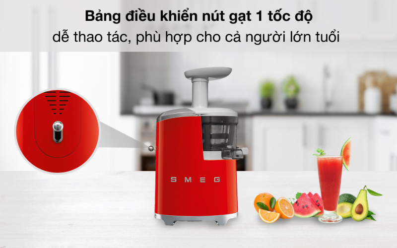 Máy ép chậm SMEG SJF01RDEU màu đỏ nội địa Đức