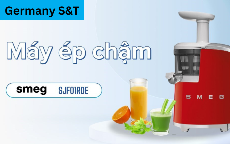 Máy ép chậm SMEG SJF01RDEU màu đỏ nội địa Đức