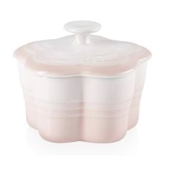Nồi gang Le Creuset Flower Ramekin 0,2L màu hồng vỏ sò shell pink