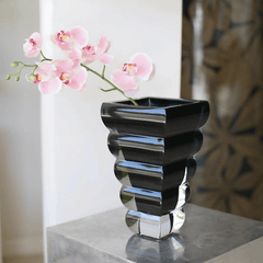 Bình hoa pha lê Rogaska Adria 25cm màu đen