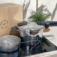 Áp suất Fissler 4,5L Vitaquick Black made in Germany kèm xửng hấp