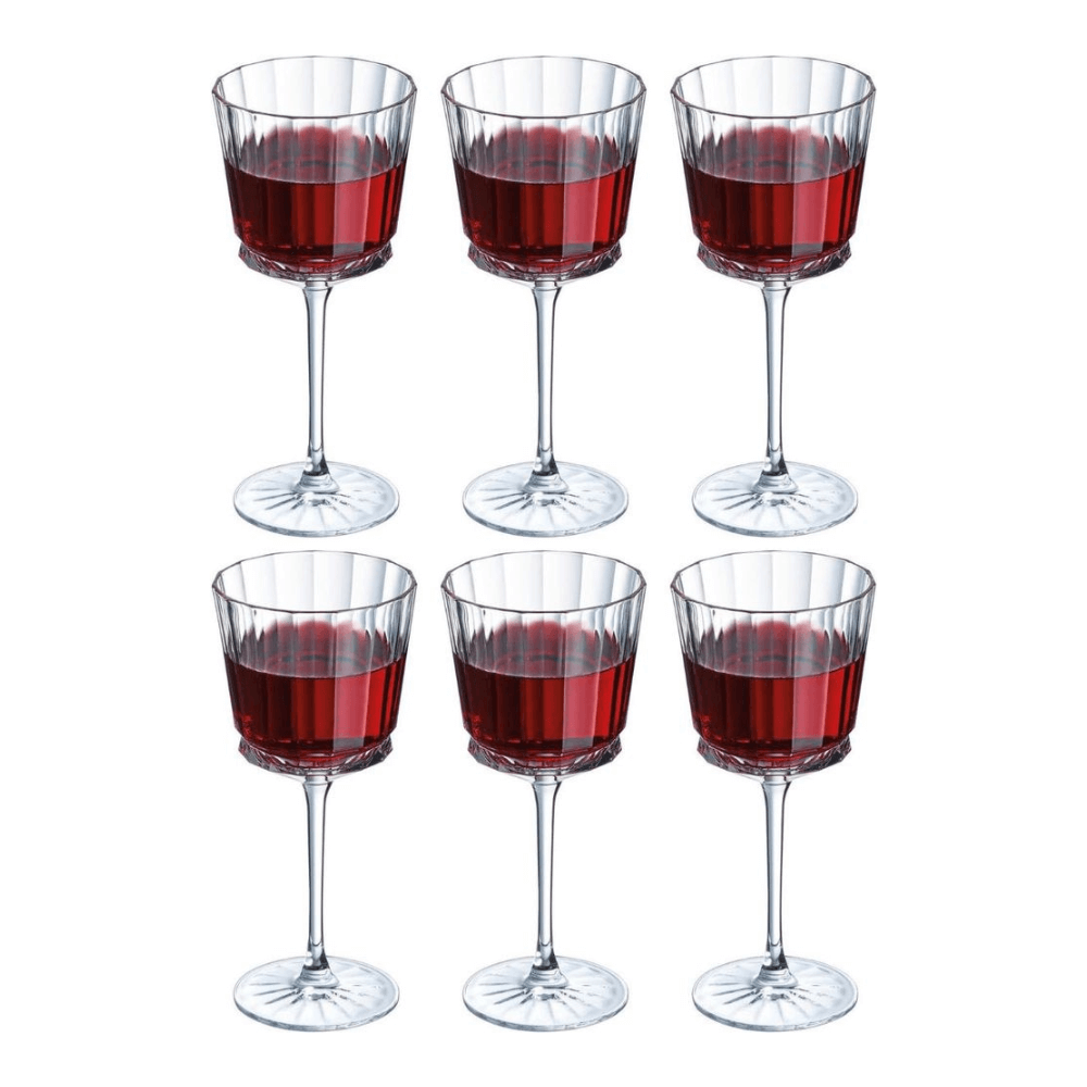 Set 6 ly vang đỏ Macassar 350ml