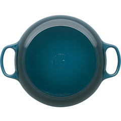 Nồi chảo gang Le Creuset Gourmet Profi 30cm màu xanh ngọc deep teal
