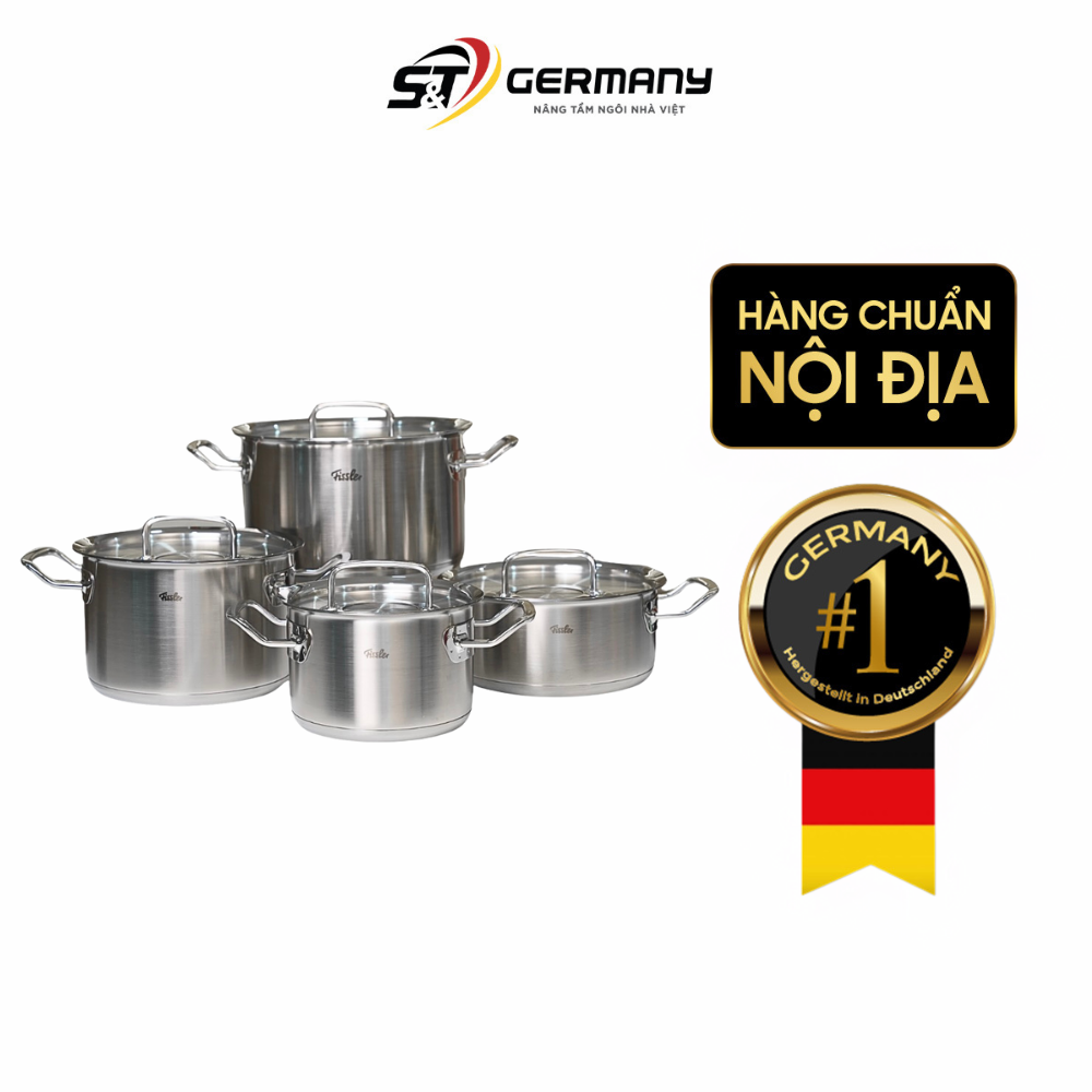 Bộ nồi Fissler Profi set 4 món vung inox made in Germany