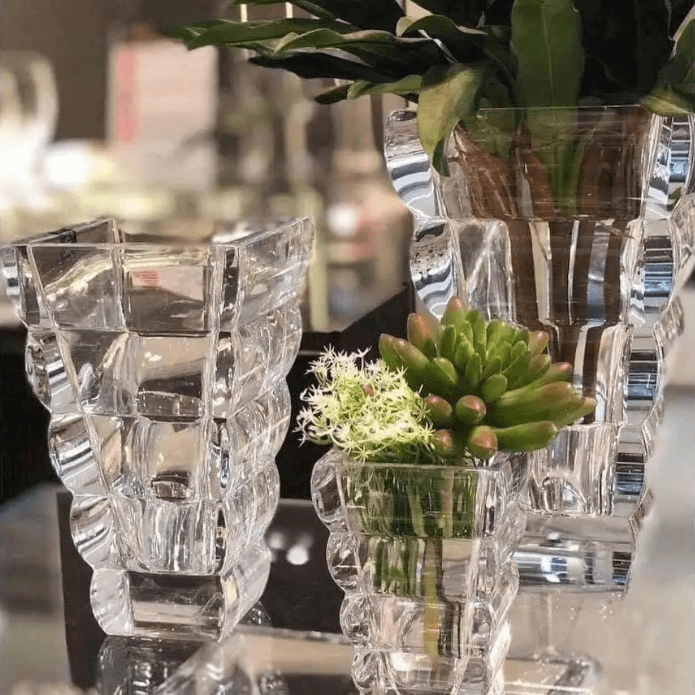 Bình hoa pha lê Rogaska Adria 25cm màu trắng