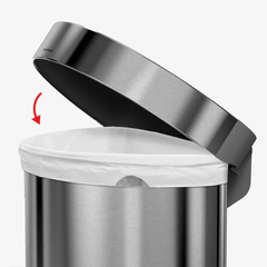 Thùng rác bán nguyệt Simplehuman 45L màu inox