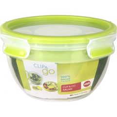 Hộp đựng salat 2 tầng chia ngăn Emsa CLIP & GO Salatbox rund, 1,00 L (hình tròn)