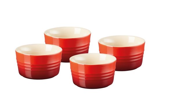 Set 4 hũ Le Creuset 8cm màu đỏ cherry