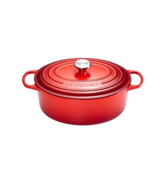 Nồi gang oval Le Creuset 25cm màu đỏ cherry