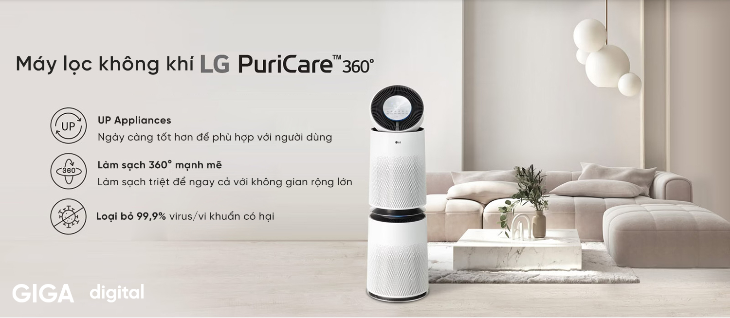 Lọc không khí 2 tầng LG AS303DWFA màu trắng