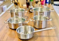 Bộ nồi Fissler Toronto 5 món vung kính kèm quánh