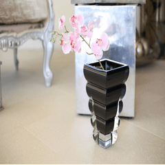 Bình hoa pha lê Rogaska Adria 25cm màu đen