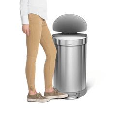 Thùng rác bán nguyệt Simplehuman 45L màu inox