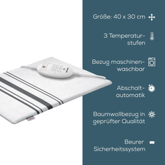 Tấm sưởi điện Beurer HK25 40x30cm màu trắng xám