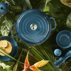 Nồi chảo gang Le Creuset Gourmet Profi 30cm màu xanh ngọc deep teal