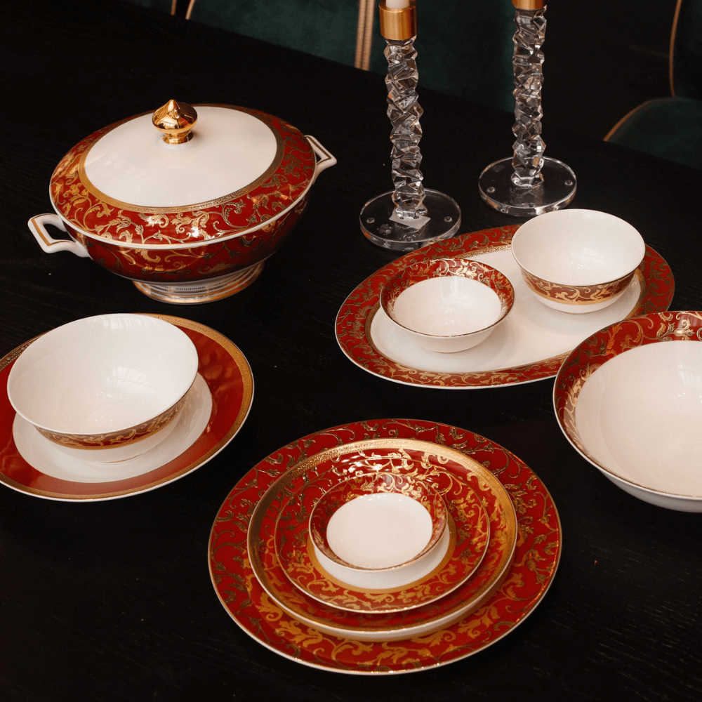 Bộ đồ ăn hoa dây đỏ KV 41 món SPEDONA