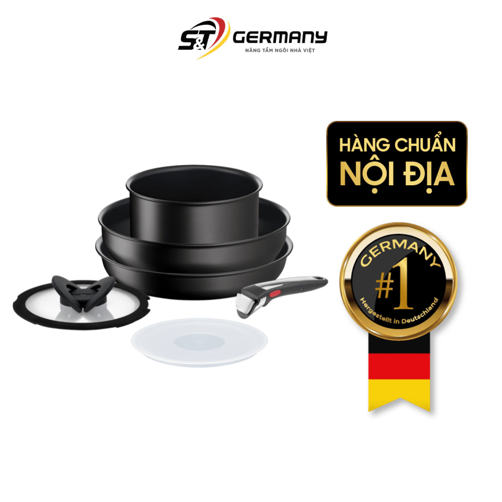 Set 3 chảo chống dính TEFAL 18 + 26 + 26cm Ingenio Unlimited L7819022 cán rời màu đen