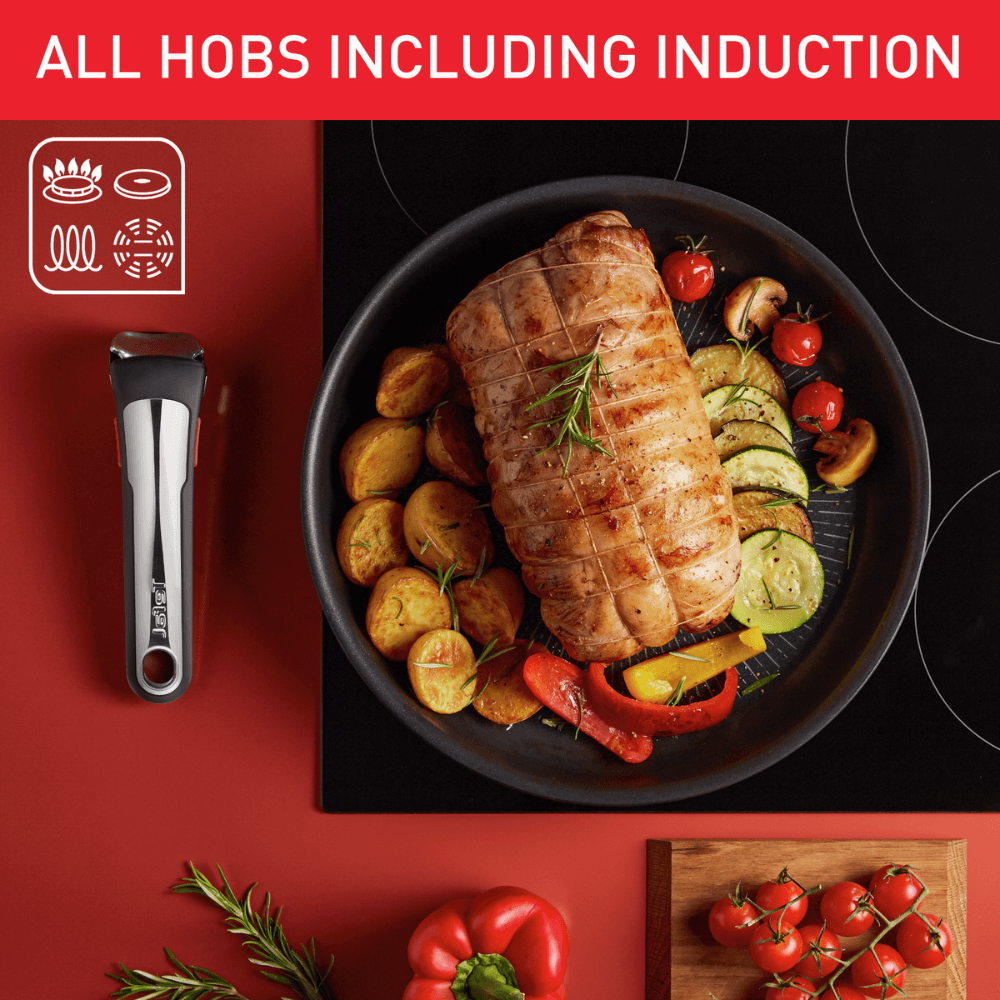 Set 3 chảo chống dính TEFAL 18 + 26 + 26cm Ingenio Unlimited L7819022 cán rời màu đen