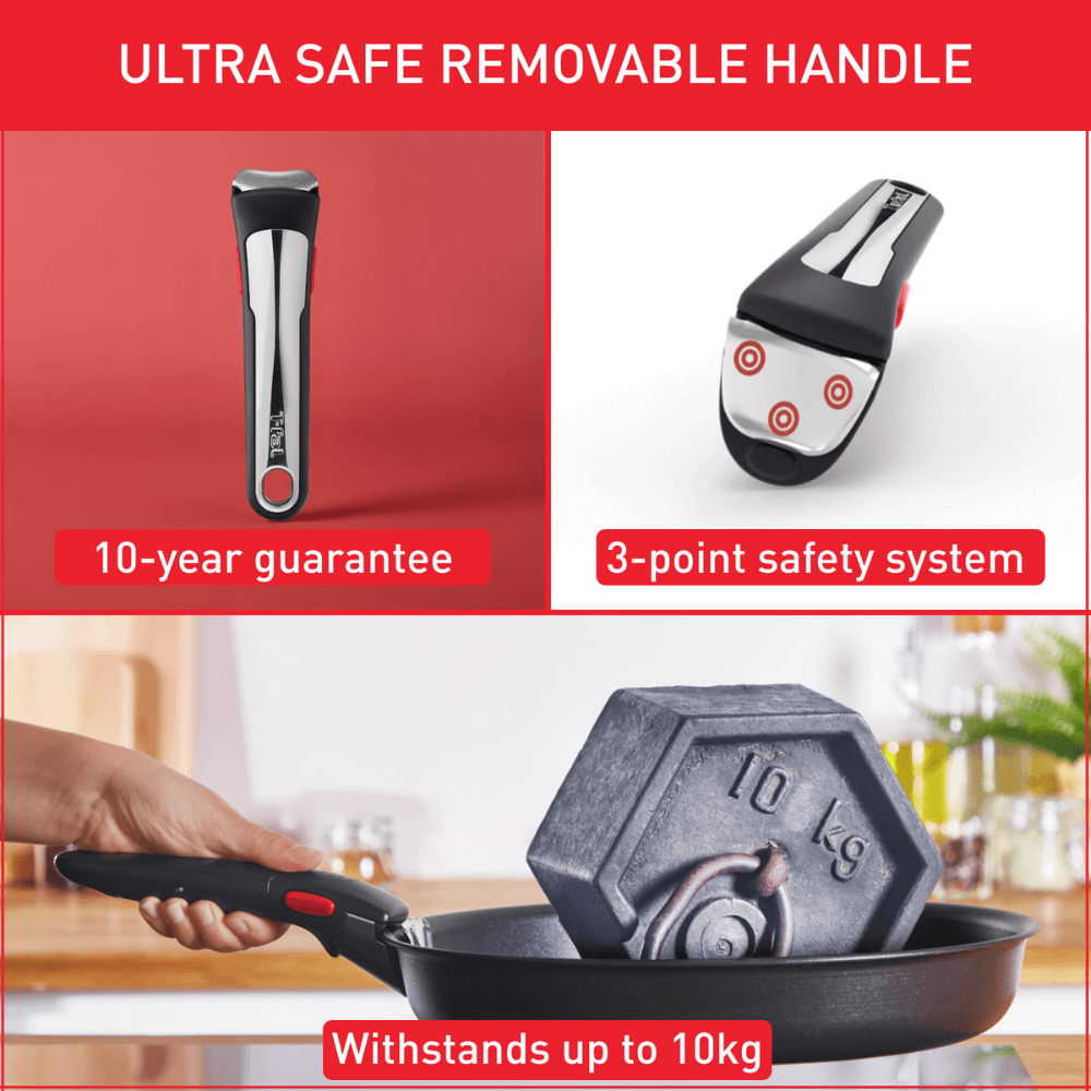 Set 3 chảo chống dính TEFAL 18 + 26 + 26cm Ingenio Unlimited L7819022 cán rời màu đen