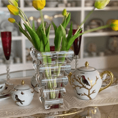 Bình hoa pha lê Rogaska Adria 20cm màu trắng