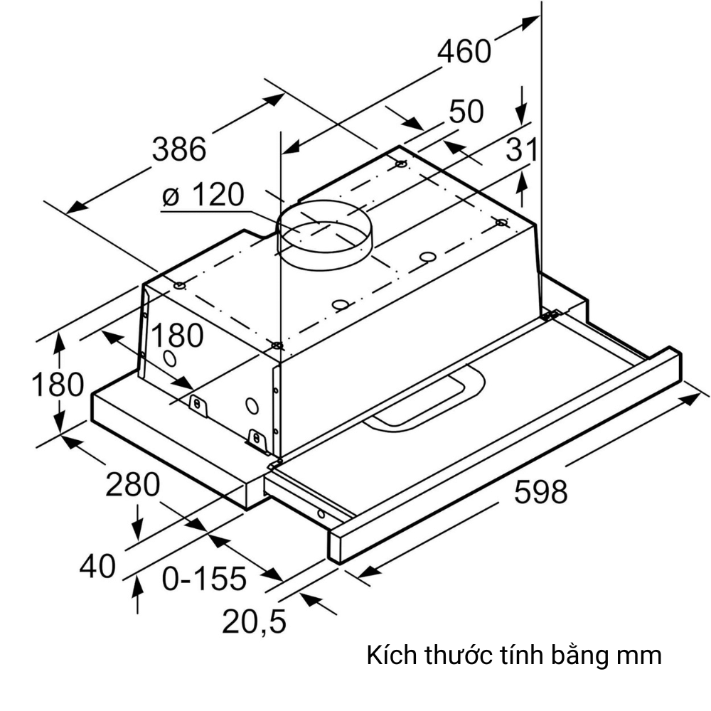 MÁY HÚT MÙI ÂM TỦ BOSCH DFT63AC50