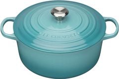 Nồi gang Le Creuset 22cm màu xanh ngọc caribe blue