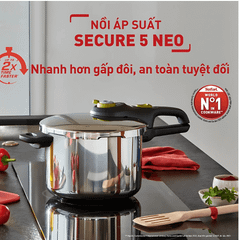 Nồi áp suất TEFAL Secure 5 Neo 6 lit núm vặn xanh lá