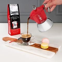 Ấm pha cà phê Bialetti Moka Induction màu đỏ 4 cốc