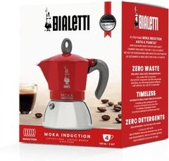 Ấm pha cà phê Bialetti Moka Induction màu đỏ 4 cốc