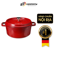 Nồi tròn STAUB Cocotte 24cm màu đỏ cheery nội địa Đức