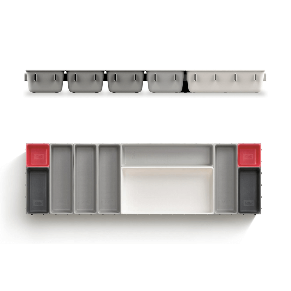 Bộ 10 khay chia ngăn kéo đựng đồ Joseph Joseph Duo đỏ xám 851676