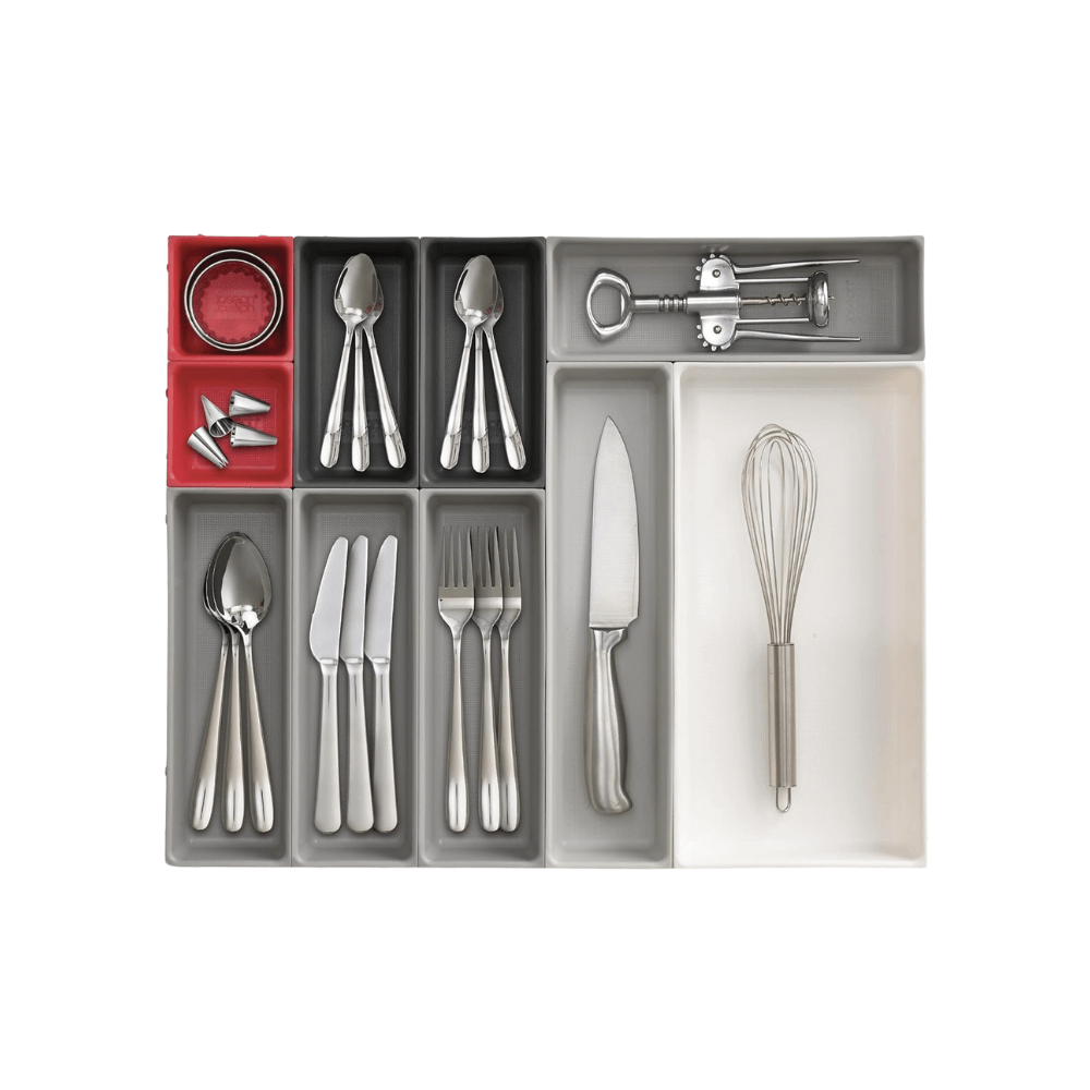 Bộ 10 khay chia ngăn kéo đựng đồ Joseph Joseph Duo đỏ xám 851676