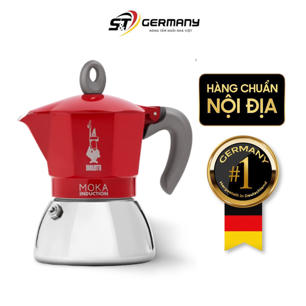 Ấm pha cà phê Bialetti Moka Induction màu đỏ 4 cốc