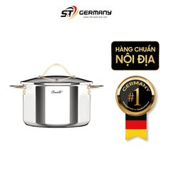 Nồi inox 304 cao cấp Ciwete 28cm nắp kính 11,4 L