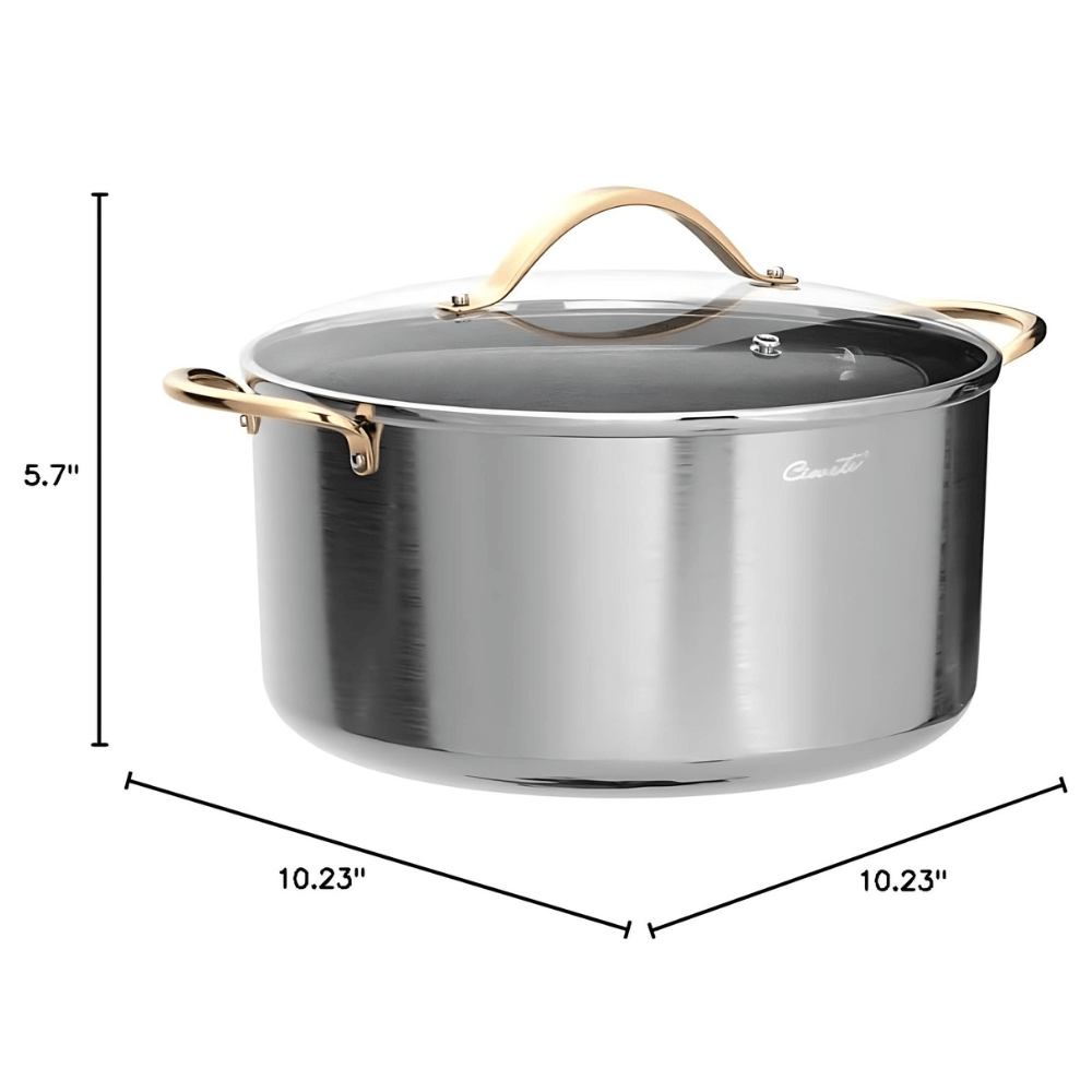 Nồi inox 304 cao cấp Ciwete 28cm nắp kính 11,4 L