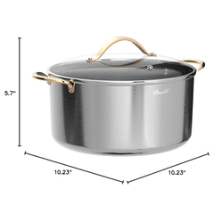Nồi inox 304 cao cấp Ciwete 28cm nắp kính 11,4 L