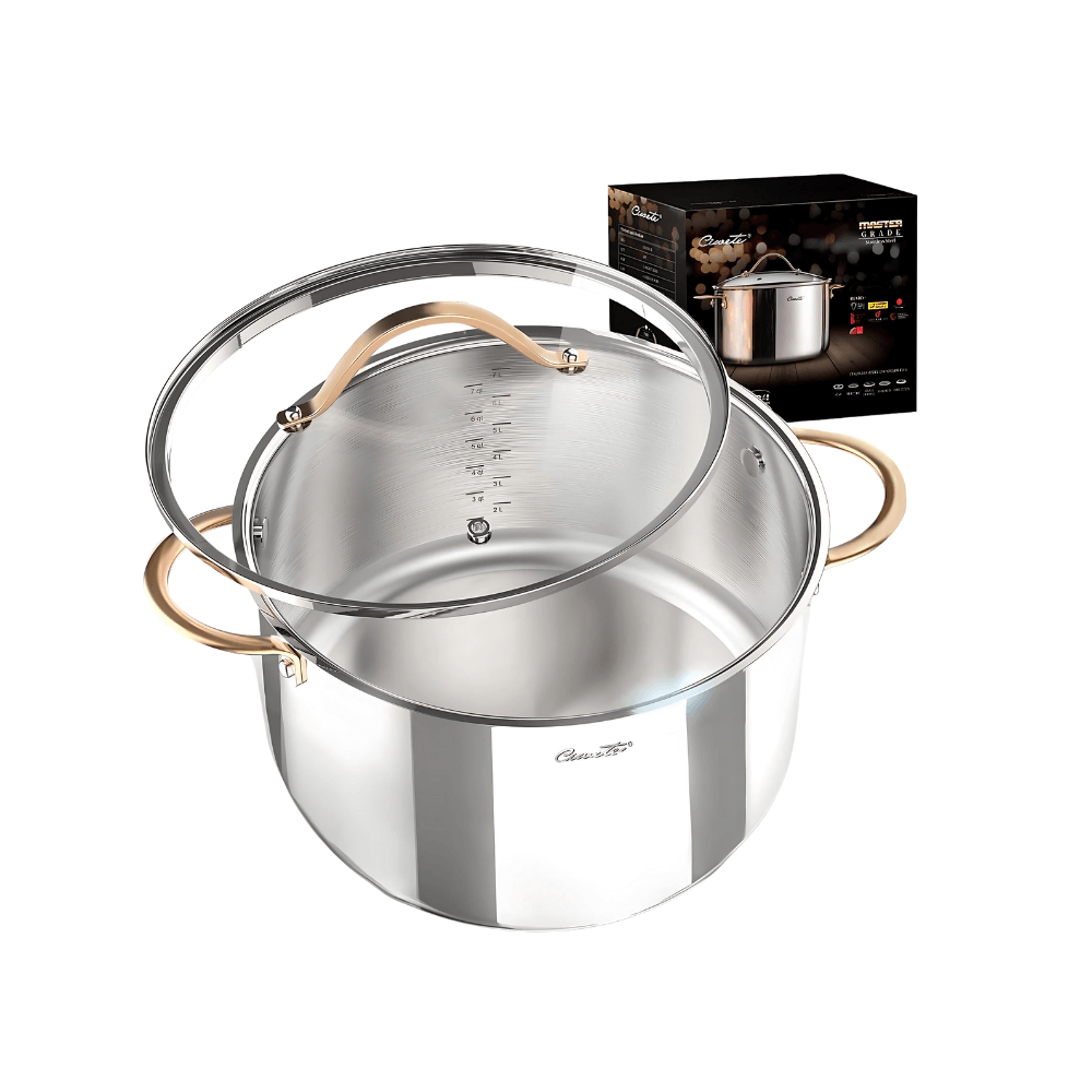 Nồi inox 304 cao cấp Ciwete 28cm nắp kính 11,4 L