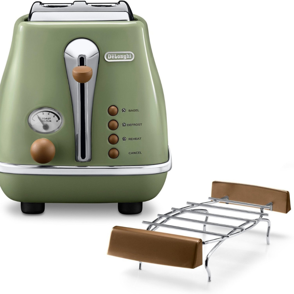 Máy nướng bánh mì De'Longhi Icona Vintage CTOV 2103.GR màu xanh ngọc