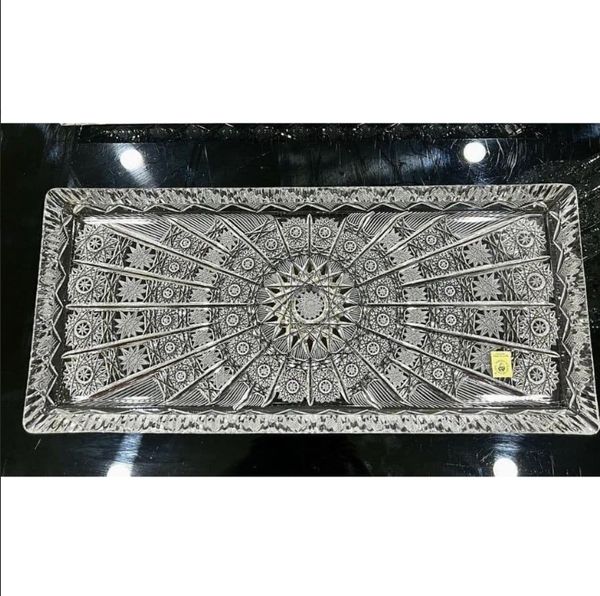 Khay pha lê mài chữ nhật BOHEMIA M57 40 x 17cm