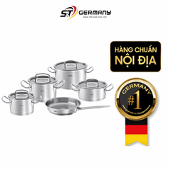 Bộ Nồi Fissler profi set 5 vung kính siêu cao cấp kèm quánh và chảo size 24 made in Germany
