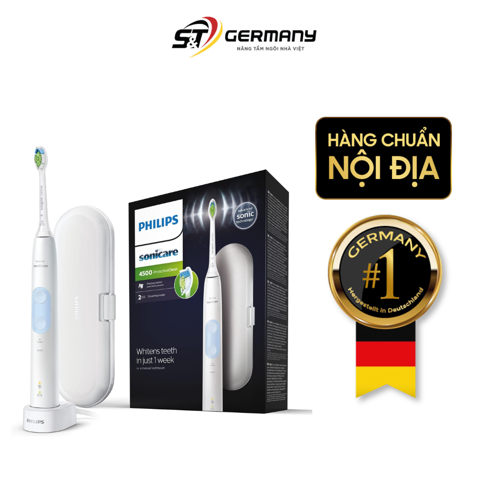 Bàn chải điện Philips Sonicare 4500 HX6839/28 màu trắng kèm hộp đựng du lịch