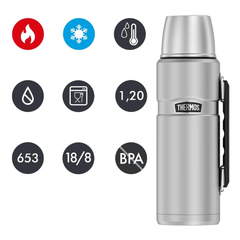 Bình giữ nhiệt Thermos 24H 1,2L màu bạc