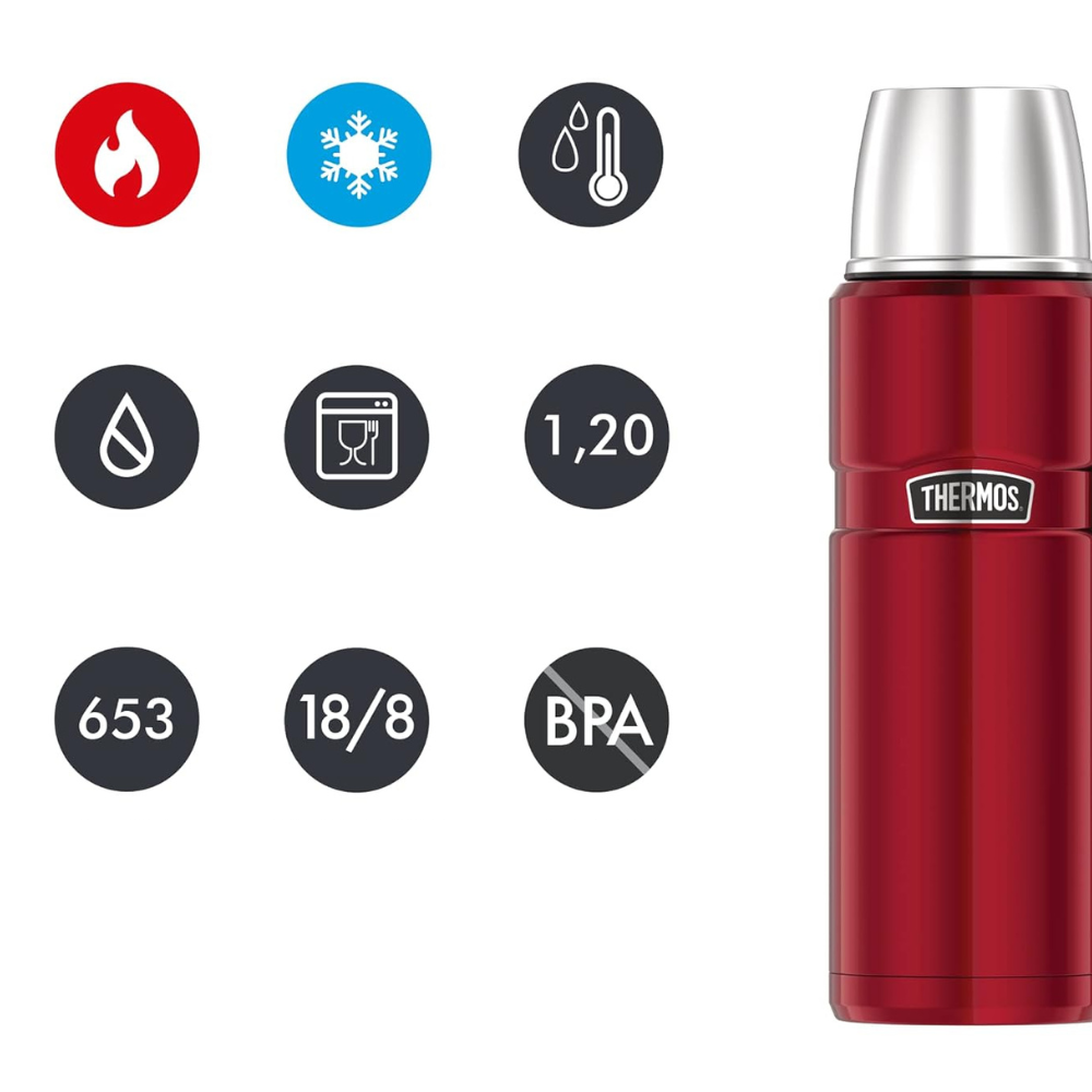 Bình giữ nhiệt Thermos 24H 1,2L màu đỏ