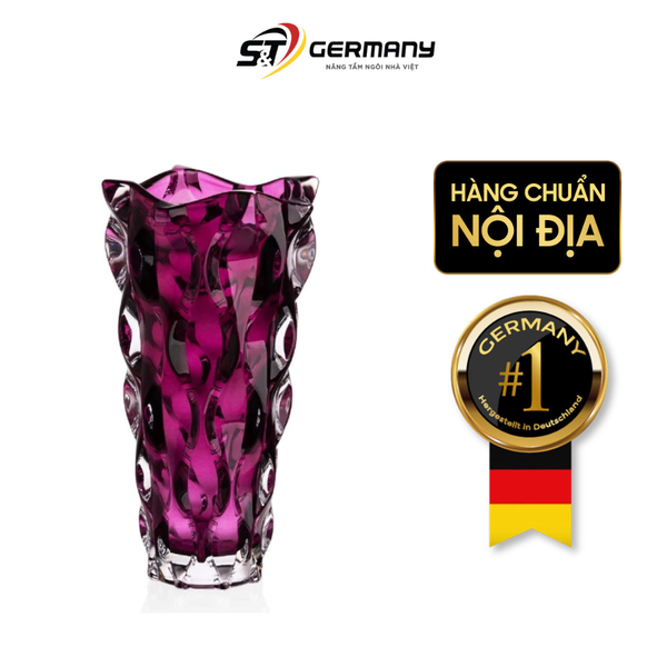 Bình hoa pha lê Bohemia Samba 30.5cm màu hồng