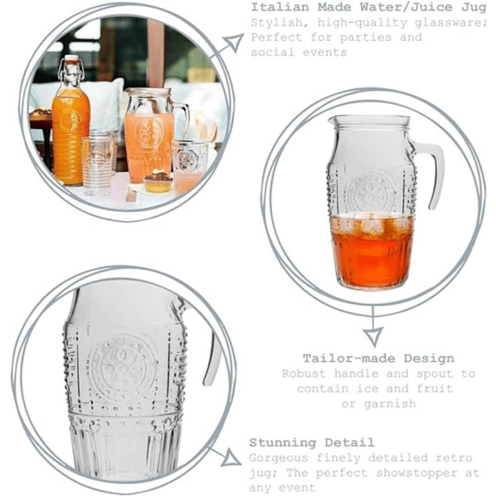 Bình nước thuỷ tinh Detox có lõi đựng đá made in Italya