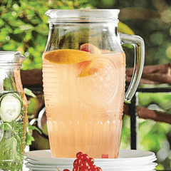Bình nước thuỷ tinh Detox có lõi đựng đá made in Italya