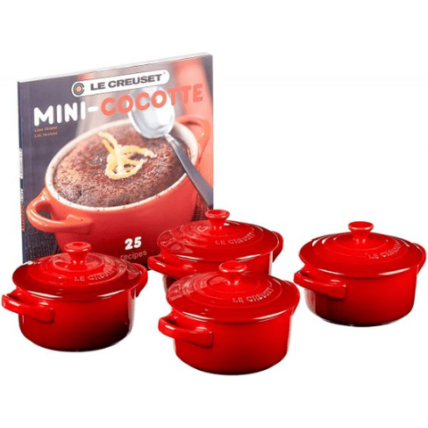 Bộ nồi mini Le Creuset Cocottes Metallics màu đỏ cherry 10cm