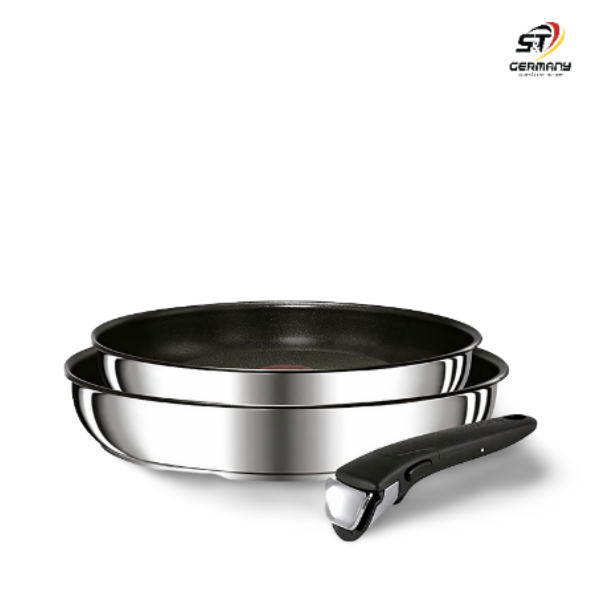 Bộ chảo Tefal 24 + 28 cm inox trắng cán rời L9409202