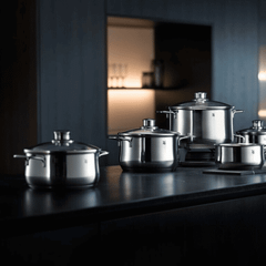 Bộ nồi WMF Diadem Plus 6 món kèm quánh và chảo thép WMF 24cm